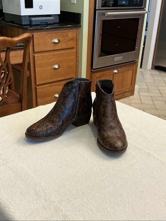Clarks Shoes - Clarks Brown Snake-Print Ankle Boots